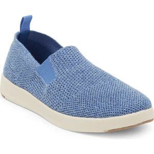 Woolloomooloo Mens Baaarbara Merino Wool Knit Slip-On Sneaker Flat Blue